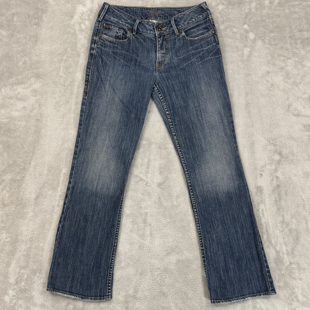 Silver‎ Jeans Womens W29 L30 Blue Bootcut Stretch Western Julia Faded Whiskered
